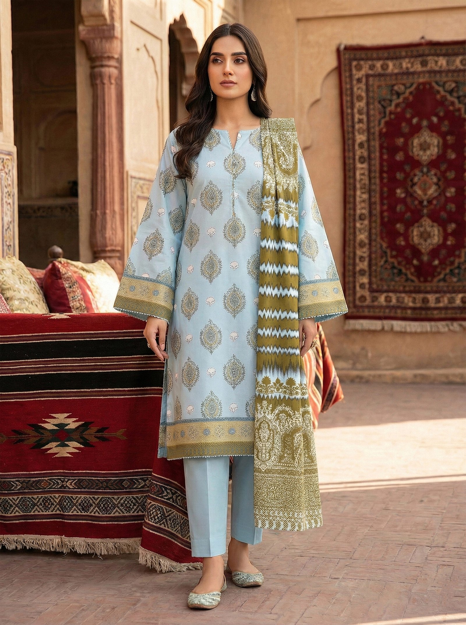 Printed Cotton 3 piece - Unstitched