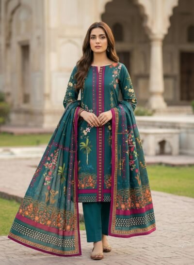 Printed Cotton 3 piece - Unstitched