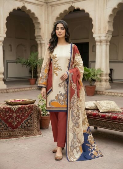 Printed Cotton 3 piece - Unstitched