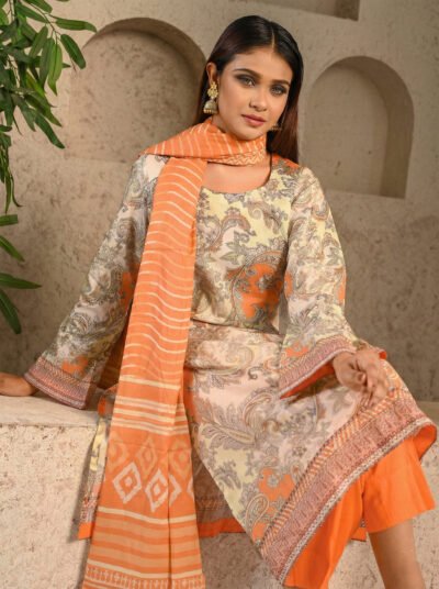 Printed Cotton 3 piece - Unstitched